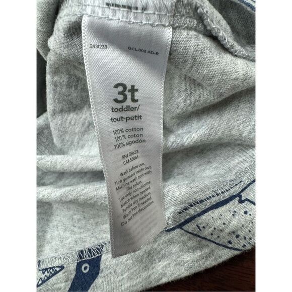 Carter’s Boys 3T Shark Graphic Short Sleeve Grey Tee - Picture 4 of 4